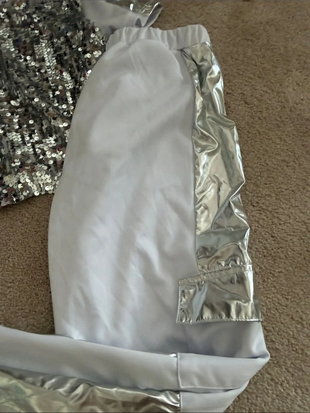 Weissman IC intermediate child approx 8-Silver Sequin Hoodie Set - Kids Costume